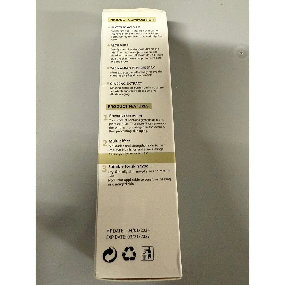 Glycolic Acid‎ 7% Toning Solution Blemishes Acne Skin Aging 100ml